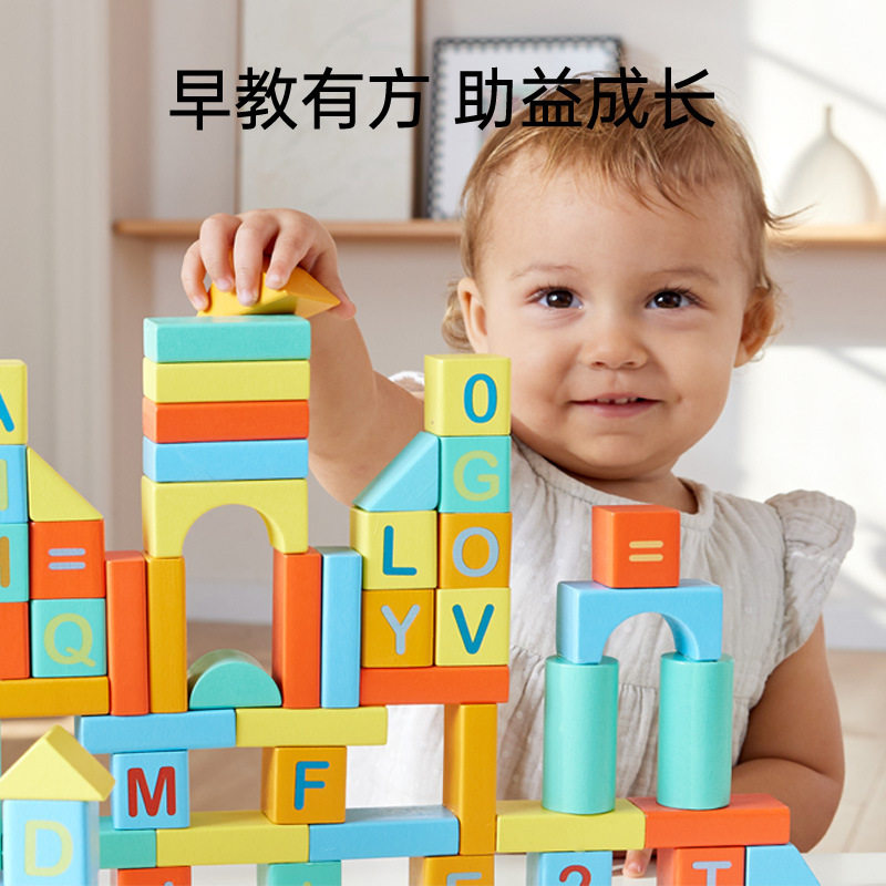 智趣乐园火车积木套儿童宝宝早教木制玩具创意拼搭1-3岁